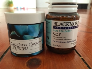 Comfrey cream and SCF celloids