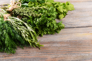 herbs on a board